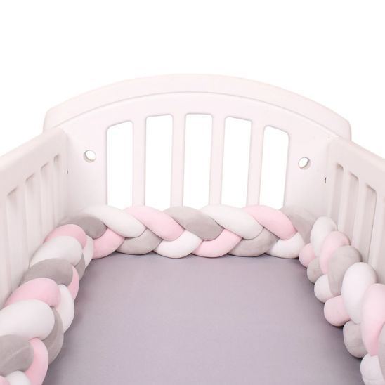 Tresse de lit | Gris - Rose - Blanc 3M - Royaume des Bébés