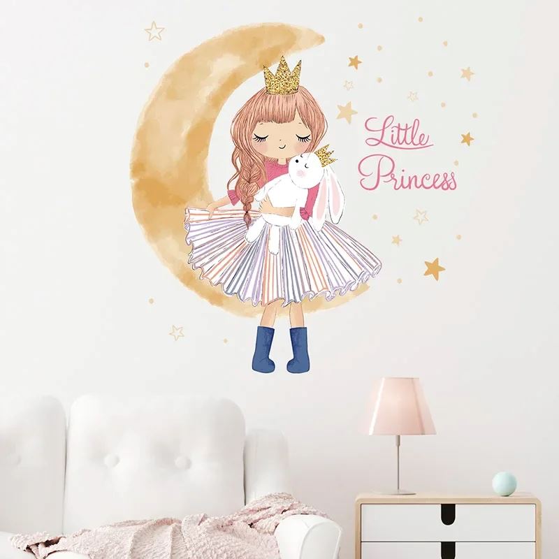 Décoration Murale - PrincesseSticker™ - Lune Beige - Royaume des Bébés