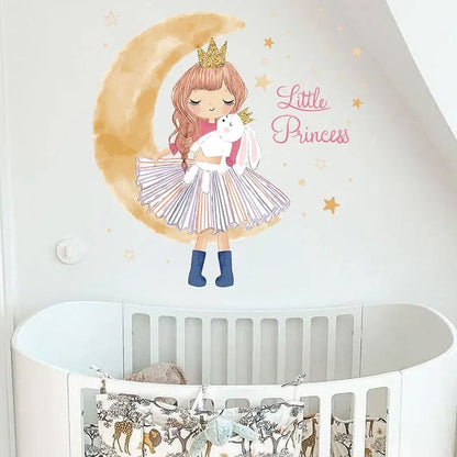 Décoration Murale - PrincesseSticker™ - Lune Beige - Royaume des Bébés