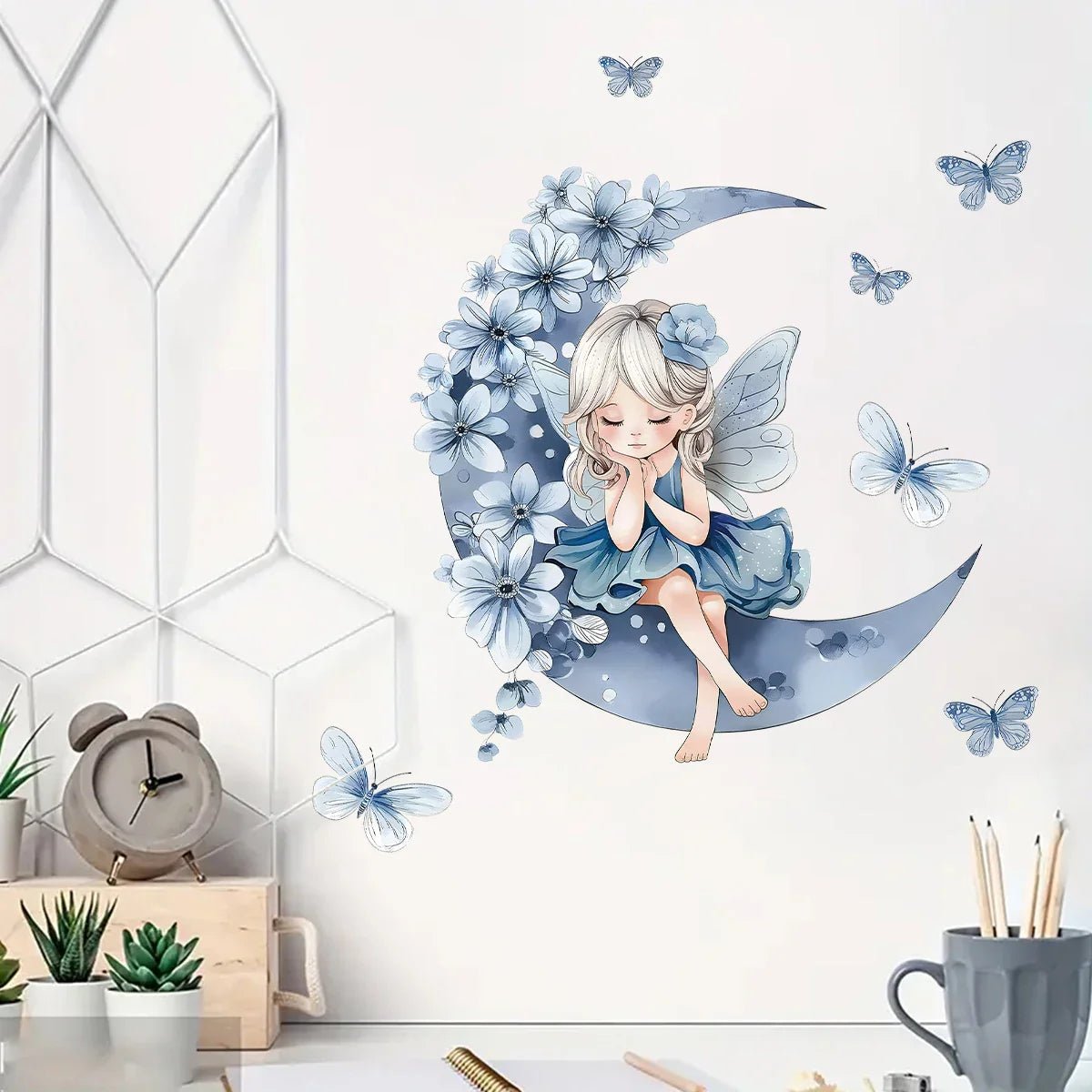 Décoration Murale - PrincesseSticker™ - Lune Bleue - Royaume des Bébés