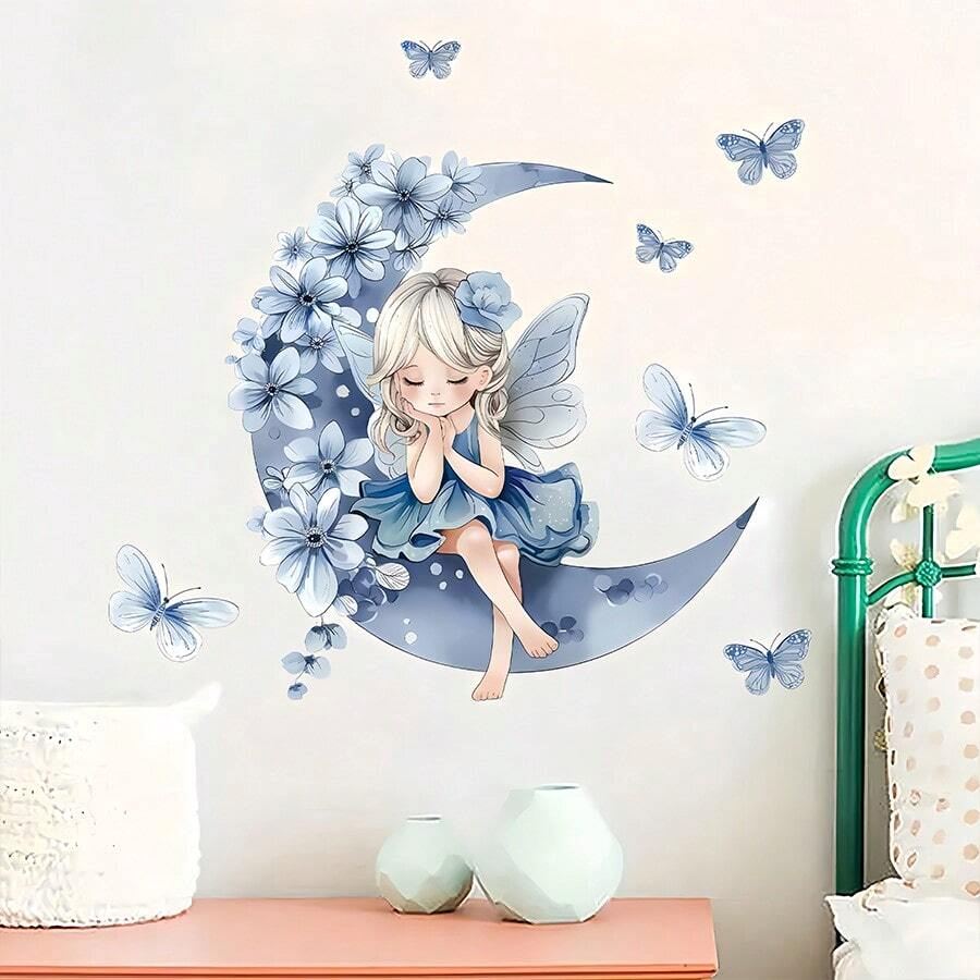 Décoration Murale - PrincesseSticker™ - Lune Bleue - Royaume des Bébés