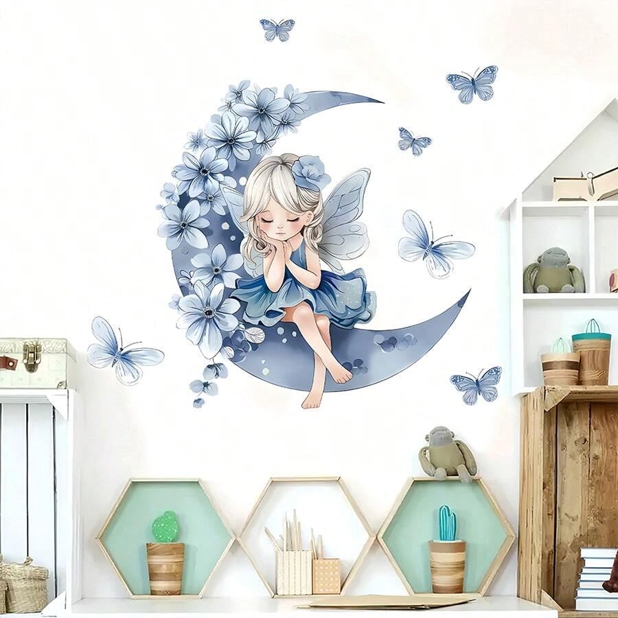 Décoration Murale - PrincesseSticker™ - Lune Bleue - Royaume des Bébés