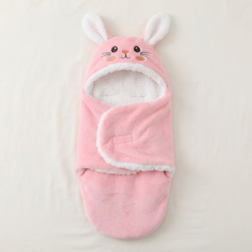 Gigoteuse bébé lapin rose sur fond ivoire épuré
