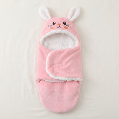 Gigoteuse bébé lapin rose sur fond ivoire épuré