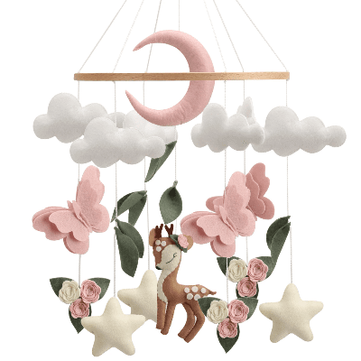 Mobile bebe pour lit | Cerfs & Papillons - Royaume des Bébés