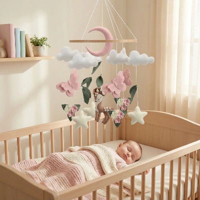 Mobile bebe pour lit | Cerfs & Papillons - Royaume des Bébés