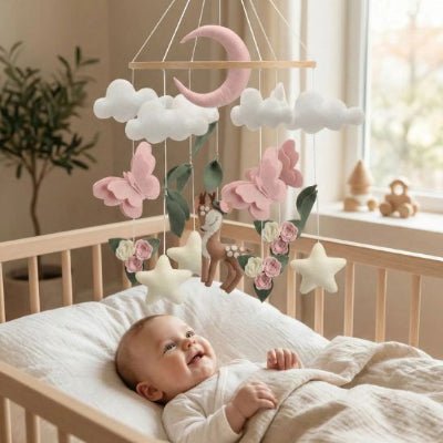 Mobile bebe pour lit | Cerfs & Papillons - Royaume des Bébés