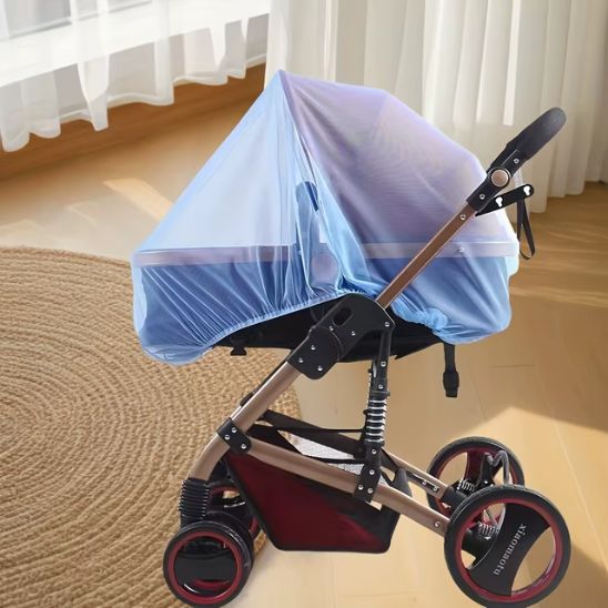 Moustiquaire poussette protection universelle couleur bleu