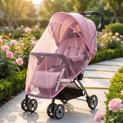 Moustiquaire poussette protection universelle rose