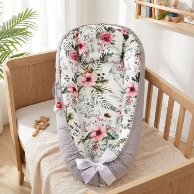 Réducteur de lit bébé transition sécurisée fleurs de forêt portatif
