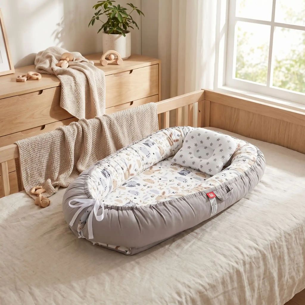 Reducteur de lit pour bébé douceur secure gris avec oreillé