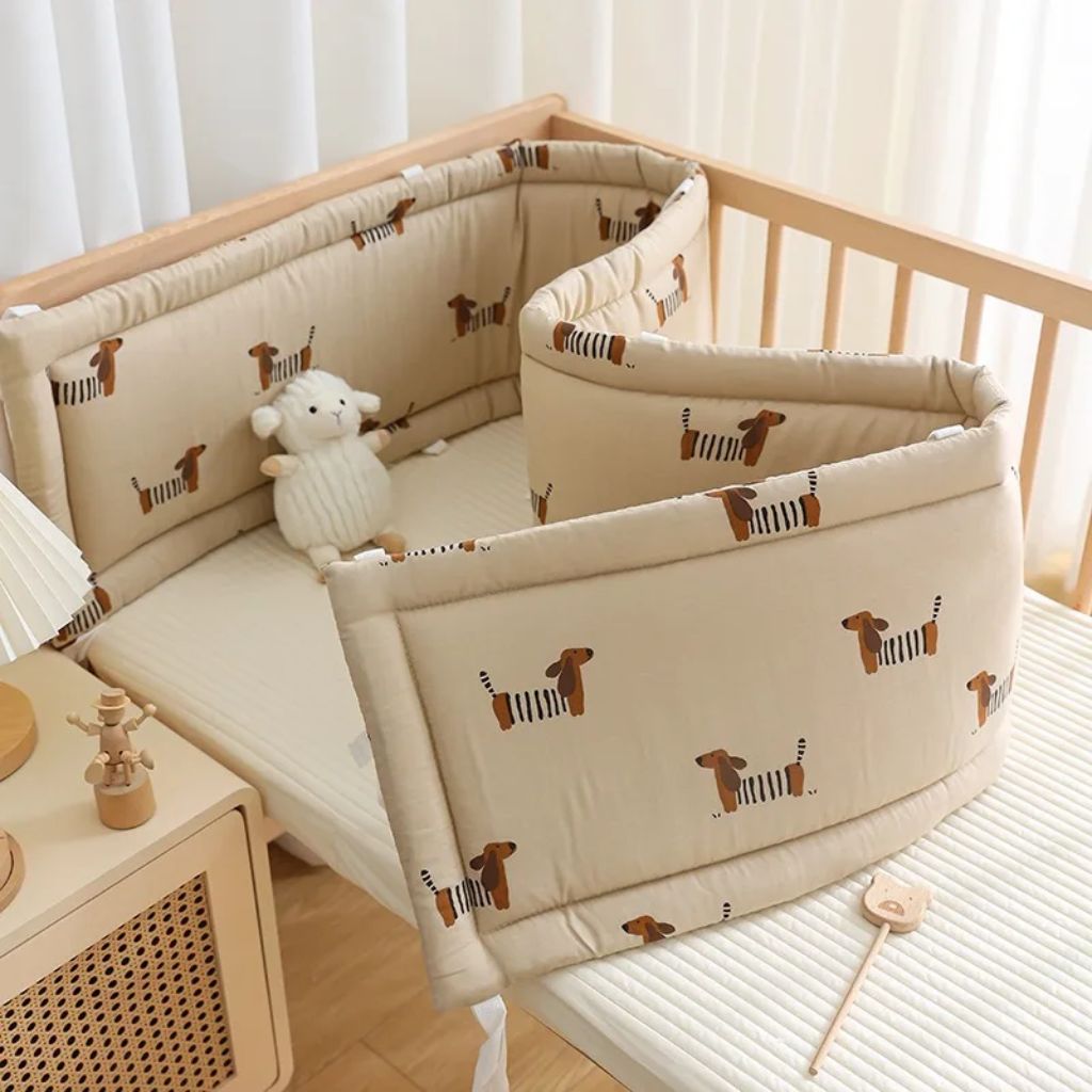 Tour de lit bébé coton pur sécurité motif animal