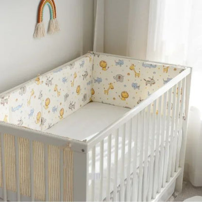 tour de lit bébé | kaki motif lion - Royaume des Bébés