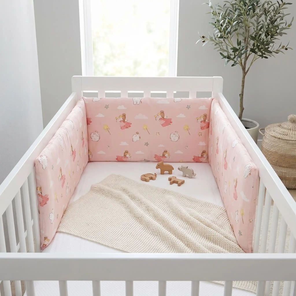tour de lit bebe | Pink Girl - Royaume des Bébés