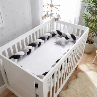 tour de lit tressé | Coton Naturel - Royaume des Bébés