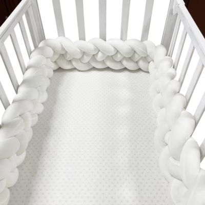 Tour de lit tressé protection douce blanc trois brins