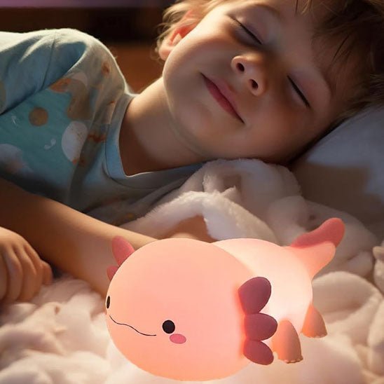 veilleuse axolotl rose compagnon de votre enfant