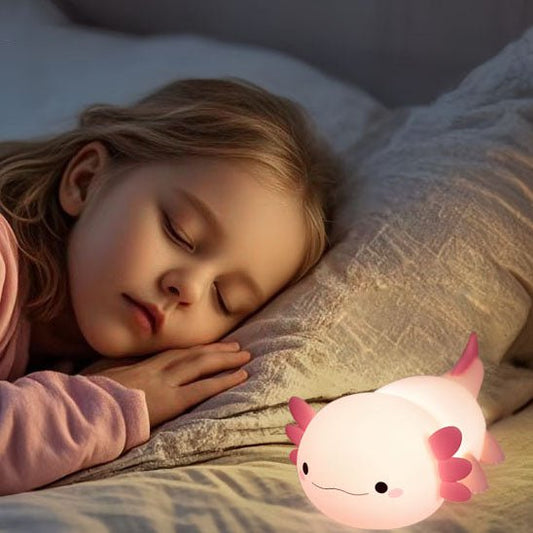 veilleuse axolotl rose sommeil serein pour enfant