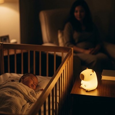 Veilleuse bébé capybara douce lumière pour la nuit