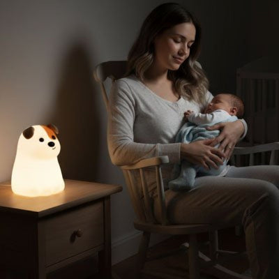 Veilleuse bébé nuits sereines chiot en silicone