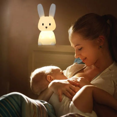 Veilleuse lapin lumière tamisée pour allaitement bébé